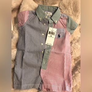 NEVER WORN RALPH LAUREN BOYS MULITI COLOR ROMPER